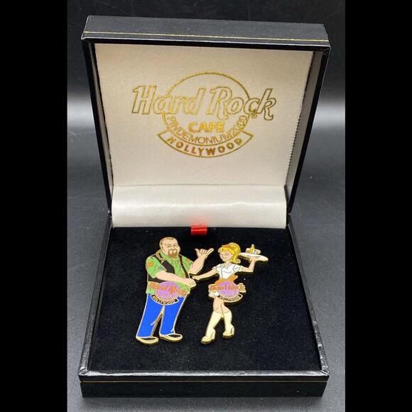 Hard Rock Cafe HOLLYWOOD PINDEMONIUM 2000 Dan & Server Set ~ in Gift Box - Picture 1 of 7